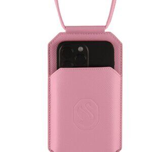 Swarovski Leather iPhone/Mobile/Card Holder Lanyard, Pink